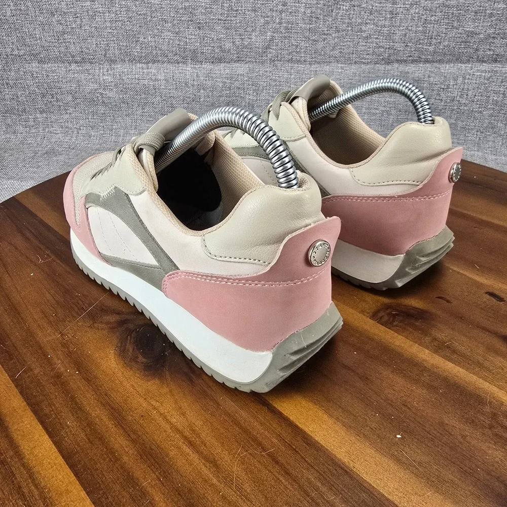 Steve Madden Kinkade Pink Beige Gray Athletic Sneakers Shoes Women's Size 9‎